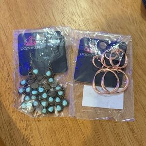 Paparazzi Turquoise and Rose Gold Earring Duo